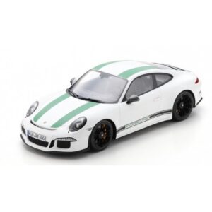 Porsche 911 R 2016 White W/Green Stripes 1:12