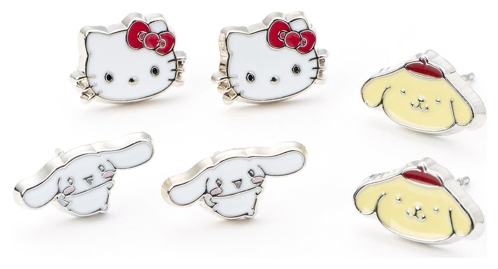 Sanrio Stud Earring Set Hello Kitty, Cinnamon Roll and Pompompurin DS Modellismo Sanrio Stud Earring Hello Kitty, Cinnamon - vista 3