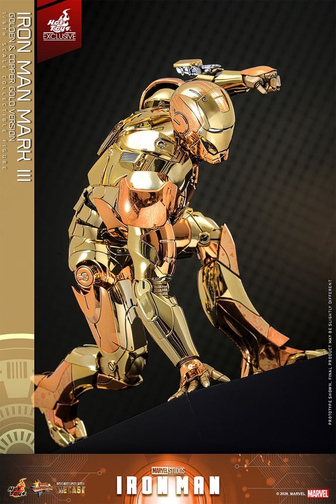 Iron Man Movie Masterpiece Diecast Action Figure 1/6 Iron Man Mark III (Golden & Copper Gold Version) Hot Toys Exclusive 33 cm DS Modellismo Iron Man Movie Masterpiece Diecast scala 1/6