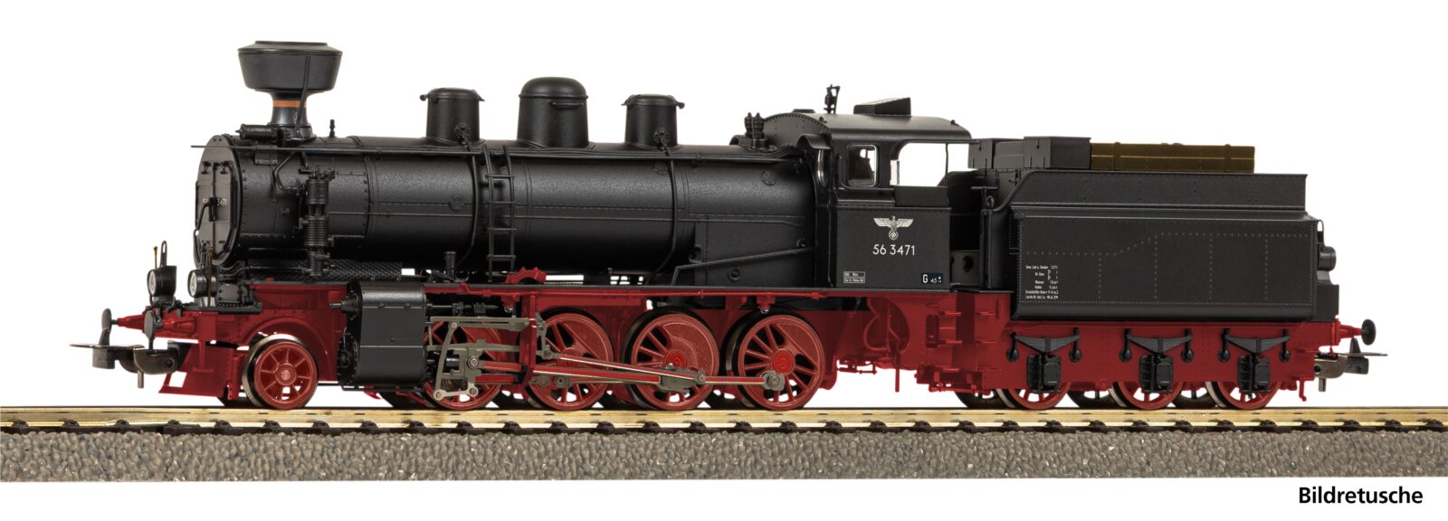 Locomotiva a vapore serie BR 56.34-35 con camino Kobel DRB Epoca II Scala H0 DS Modellismo Locomotiva a vapore serie BR scala H0