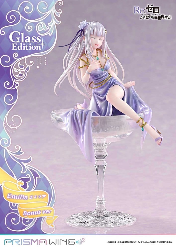 Statua Re:Zero Prisma Wing 1/7 Emilia in vetro Edition Bonus Version 29 cm DS Modellismo Statua Re:Zero Prisma Wing Emilia in vetro - vista 5