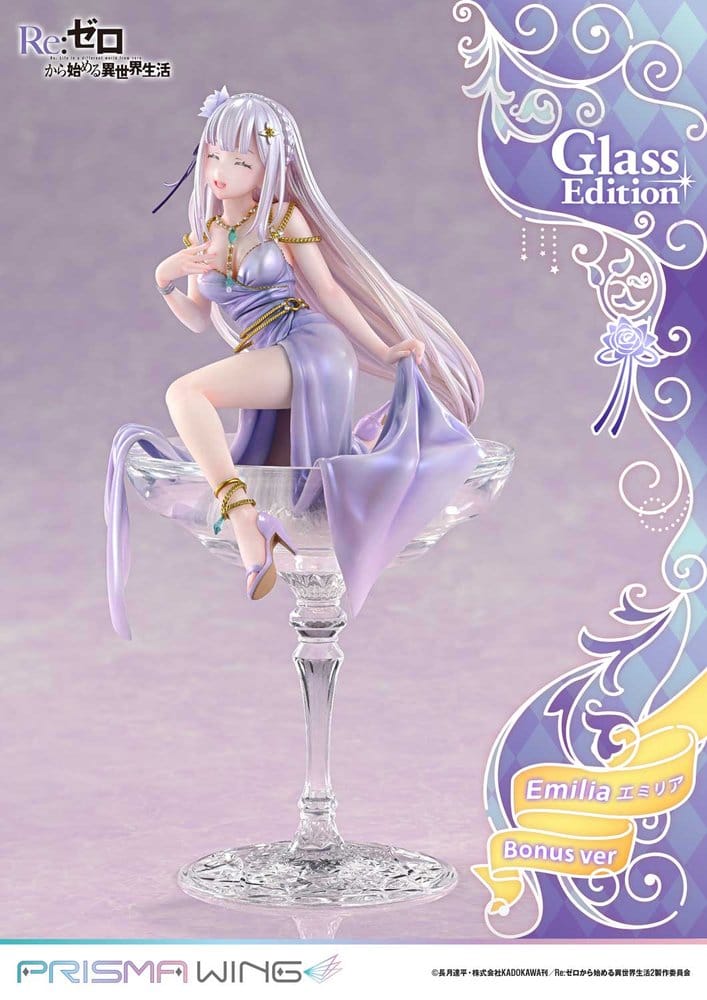 Statua Re:Zero Prisma Wing 1/7 Emilia in vetro Edition Bonus Version 29 cm DS Modellismo Statua Re:Zero Prisma Wing Emilia in vetro - vista 3