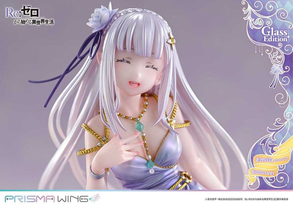 Statua Re:Zero Prisma Wing 1/7 Emilia in vetro Edition Bonus Version 29 cm DS Modellismo Statua Re:Zero Prisma Wing Emilia in vetro - vista 6