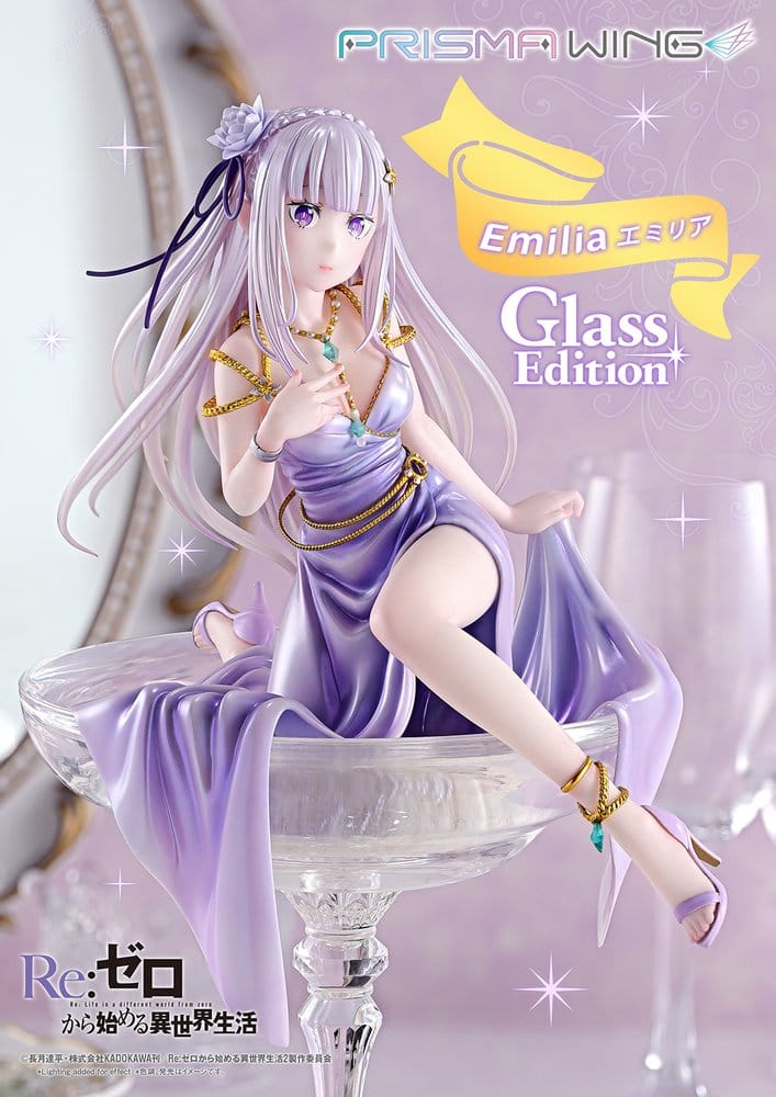 Statua Re:Zero Prisma Wing 1/7 Emilia in vetro Edition Bonus Version 29 cm DS Modellismo Statua Re:Zero Prisma Wing Emilia in vetro - vista 4